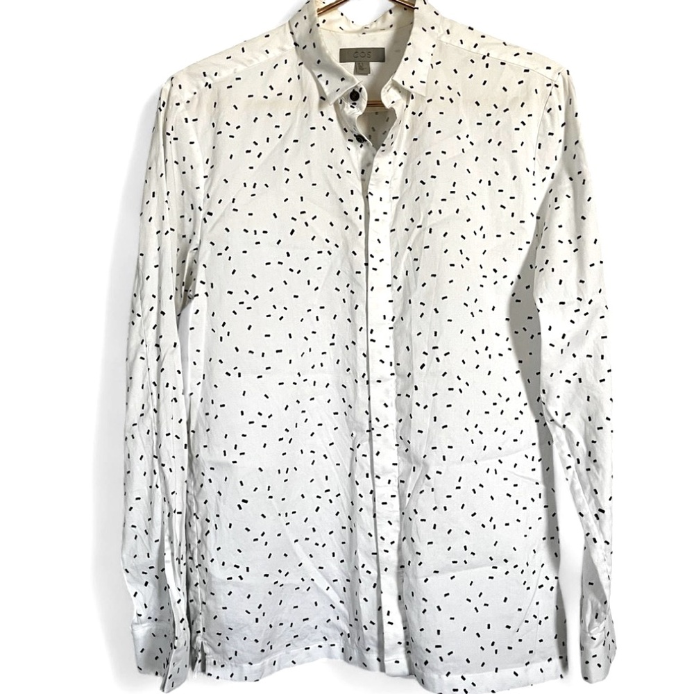 COS Young Mens Cotton Dash Speckled Button Down Shirt